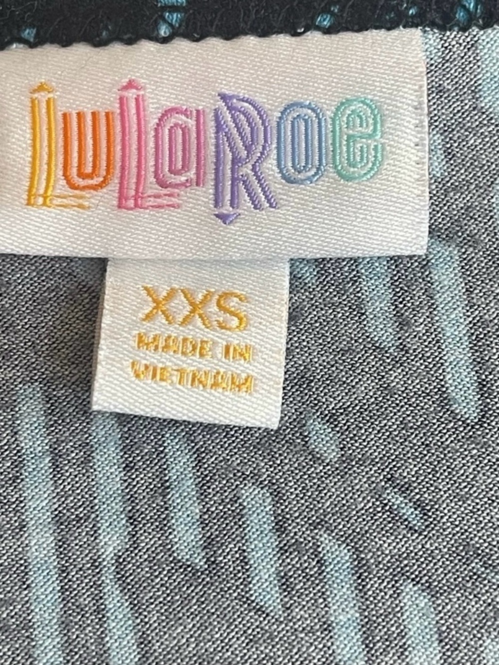 LulaRoe Teal and Black Irma Tunic Top XXS - Picture 4 of 9
